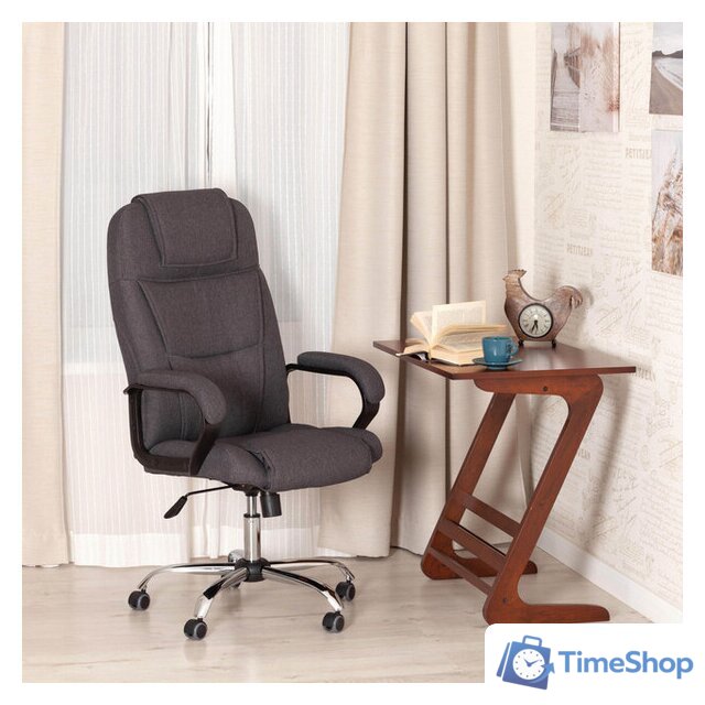 Офисное кресло TetChair Bergamo (ткань, хром 22/темно-серый F68) - Изображение №18 — Интернет-магазин Time-Shop