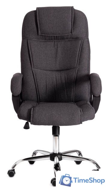 Офисное кресло TetChair Bergamo (ткань, хром 22/темно-серый F68) - Изображение №5 — Интернет-магазин Time-Shop