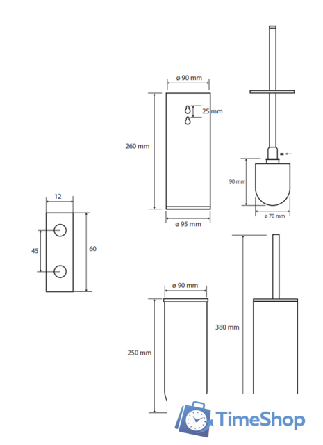 Ершик для унитаза Bemeta Hematit 159313067 - Изображение №3 — Интернет-магазин Time-Shop