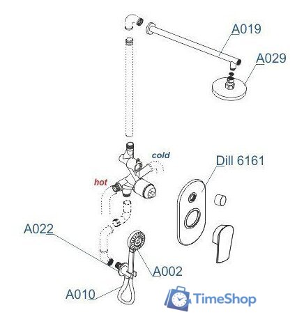 Душевая система  Wasserkraft A16629 - Изображение №3 — Интернет-магазин Time-Shop
