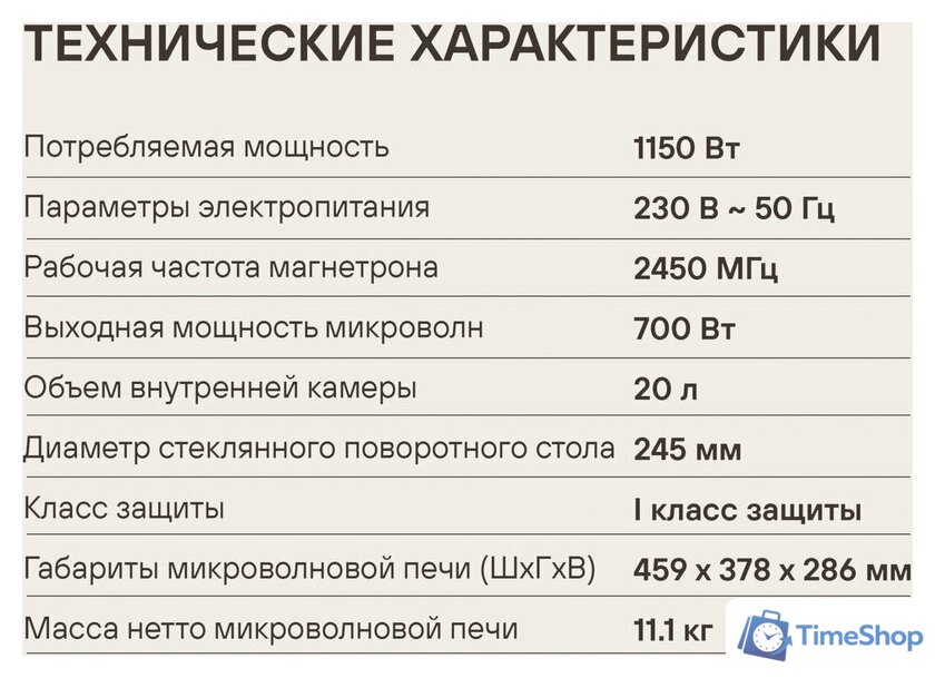 Микроволновая печь Rondell RDE‑MW204 - Изображение №12 — Интернет-магазин Time-Shop
