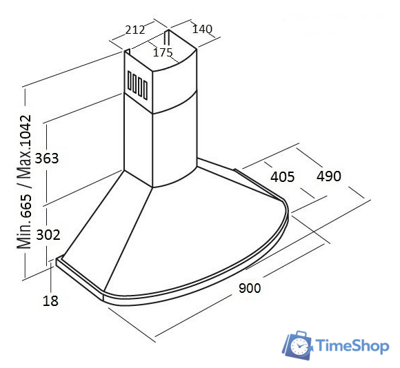 Кухонная вытяжка KUPPERSBERG Bona 90 B Bronze - Изображение №2 — Интернет-магазин Time-Shop