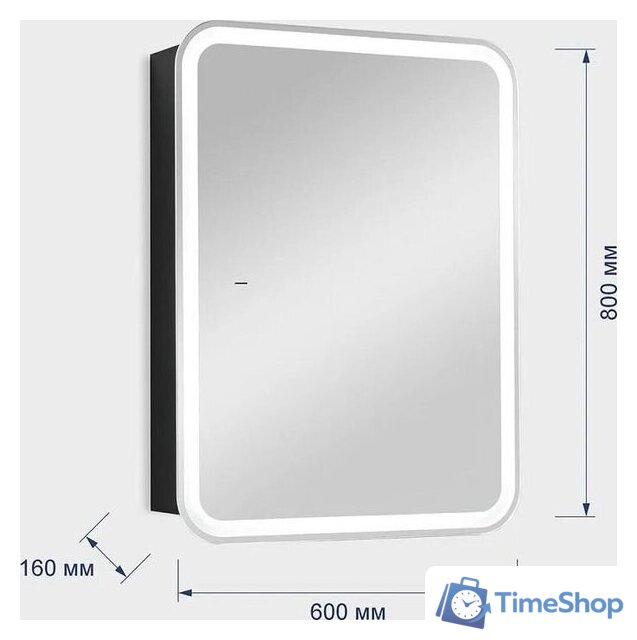  Silver Mirrors Шкаф с зеркалом для ванной Фиджи-Антрацит Flip 60 ИК LED-00003042 - Изображение №10 — Интернет-магазин Time-Shop
