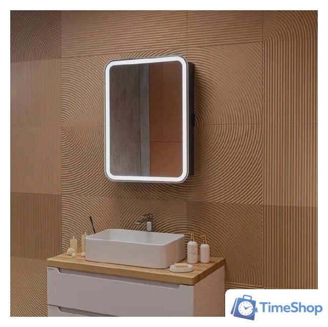  Silver Mirrors Шкаф с зеркалом для ванной Фиджи-Антрацит Flip 60 ИК LED-00003042 - Изображение №4 — Интернет-магазин Time-Shop