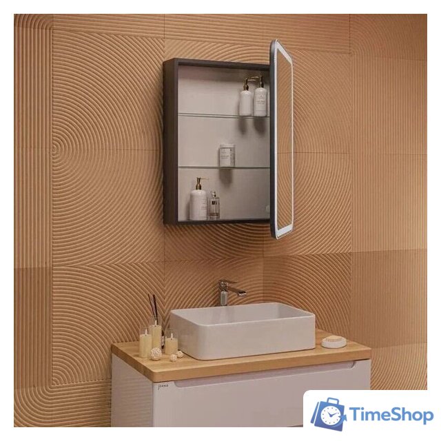  Silver Mirrors Шкаф с зеркалом для ванной Фиджи-Антрацит Flip 60 ИК LED-00003042 - Изображение №7 — Интернет-магазин Time-Shop
