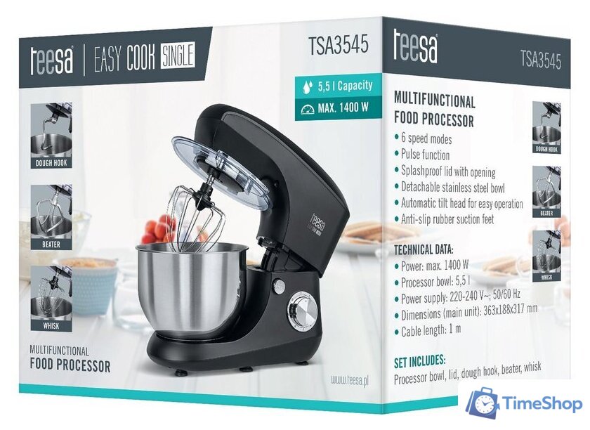 Планетарный миксер Teesa Easy Cook Single TSA3545B - Изображение №4 — Интернет-магазин Time-Shop