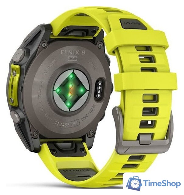 Умные часы Garmin Fenix 8 Solar, Sapphire 47мм (титановый серый с желтым ремешком) - Изображение №10 — Интернет-магазин Time-Shop