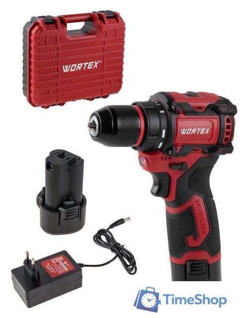 Дрель-шуруповерт Wortex BD 1213-1 Dli 2329019 (с 2-мя АКБ, кейс) - Изображение №1 — Интернет-магазин Time-Shop