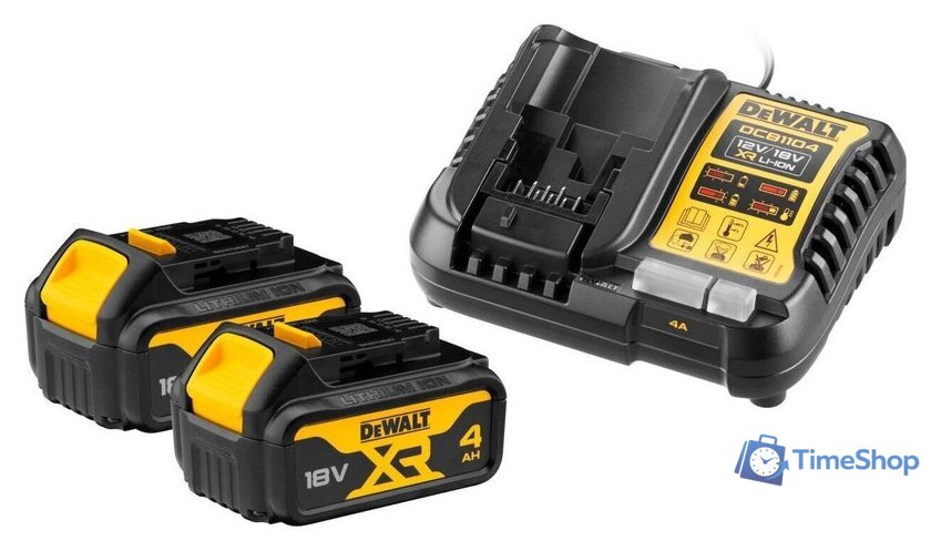 Аккумулятор с зарядным устройством DeWalt DCB1104M2 (18В/2x4 Ач) - Изображение №1 — Интернет-магазин Time-Shop