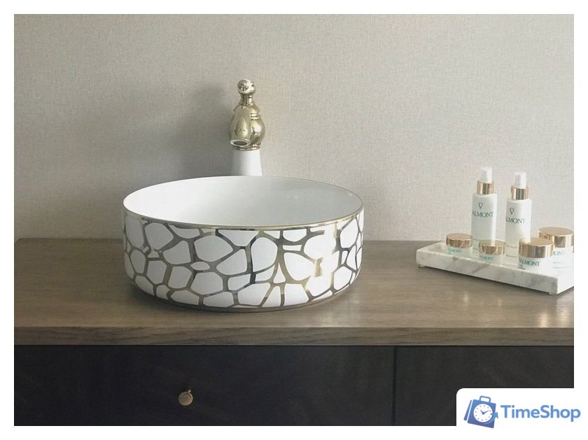 Умывальник Gid D1357H018 (белый/золотой) - Изображение №1 — Интернет-магазин Time-Shop