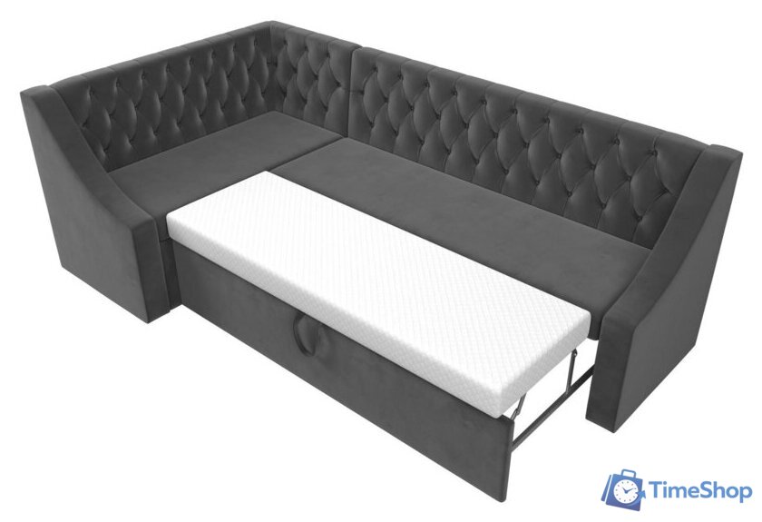 Угловой диван Лига диванов Мерлин левый 109428L (велюр, серый) - Изображение №6 — Интернет-магазин Time-Shop