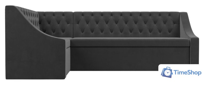 Угловой диван Лига диванов Мерлин левый 109428L (велюр, серый) - Изображение №2 — Интернет-магазин Time-Shop