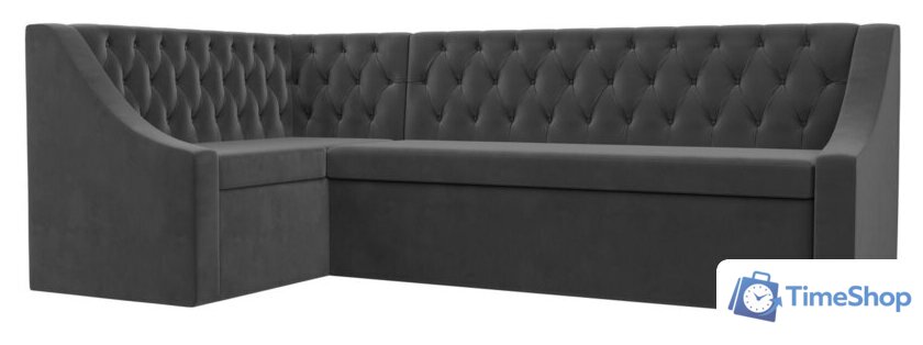 Угловой диван Лига диванов Мерлин левый 109428L (велюр, серый) - Изображение №1 — Интернет-магазин Time-Shop