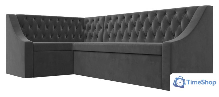 Угловой диван Лига диванов Мерлин левый 109428L (велюр, серый) - Изображение №3 — Интернет-магазин Time-Shop