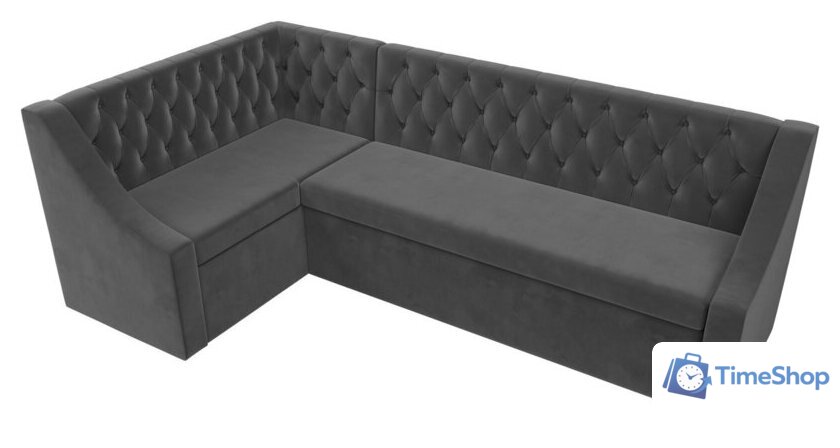 Угловой диван Лига диванов Мерлин левый 109428L (велюр, серый) - Изображение №5 — Интернет-магазин Time-Shop