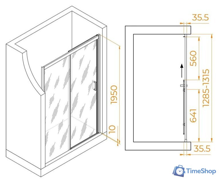 Душевая дверь RGW PA-017 R 350801713-21 - Изображение №6 — Интернет-магазин Time-Shop