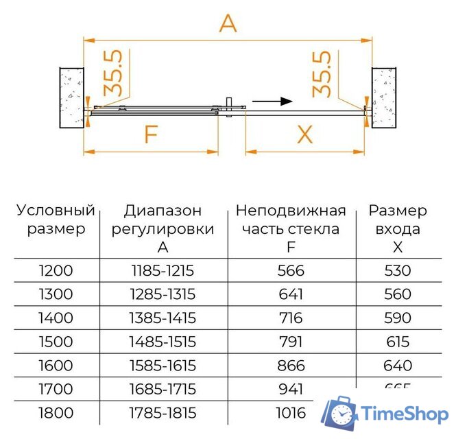 Душевая дверь RGW PA-017 R 350801713-21 - Изображение №7 — Интернет-магазин Time-Shop