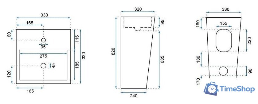 Умывальник Rea Kamila (черный) - Изображение №6 — Интернет-магазин Time-Shop