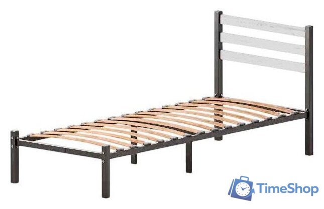 Кровать Домаклево Сталь 90x200 (черный/белый) - Изображение №1 — Интернет-магазин Time-Shop