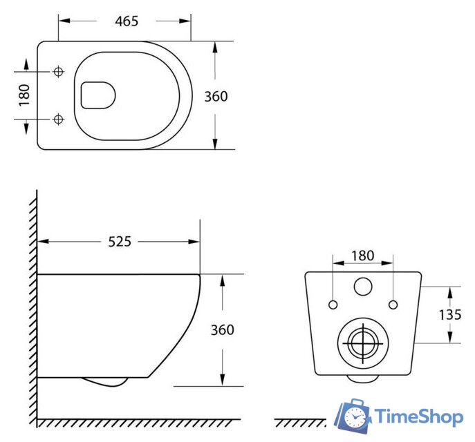 Унитаз подвесной Lauter Vortex 2110830 + TECE Kit 9400412 с кнопкой (хром) - Изображение №24 — Интернет-магазин Time-Shop