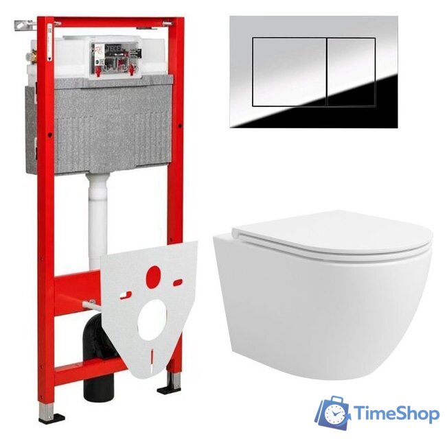 Унитаз подвесной Lauter Vortex 2110830 + TECE Kit 9400412 с кнопкой (хром) - Изображение №1 — Интернет-магазин Time-Shop