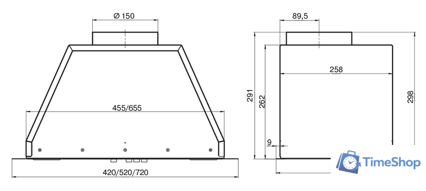 Кухонная вытяжка Elikor Врезной блок Flat 52П-650-К3Д (топленое молоко) (154175) - Изображение №2 — Интернет-магазин Time-Shop