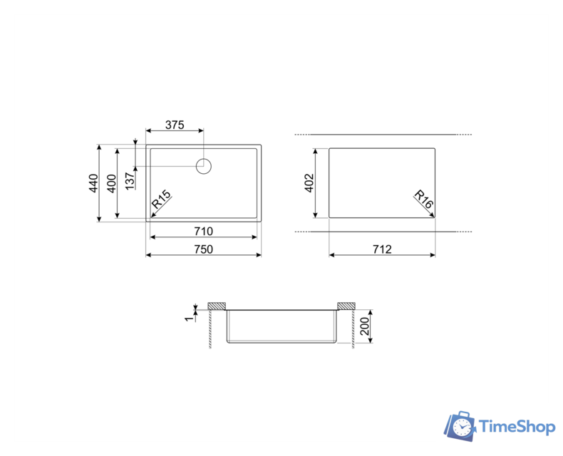 Кухонная мойка Smeg VSTR71BRX - Изображение №2 — Интернет-магазин Time-Shop