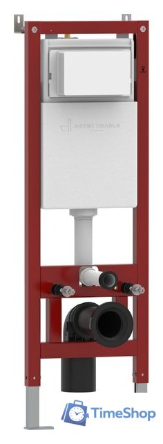 Унитаз подвесной Roxen Antares в комплекте с инсталляцией Asten Readle Zentralmodul AR0601-185CH с кнопкой (хром глянец) - Изображение №8 — Интернет-магазин Time-Shop