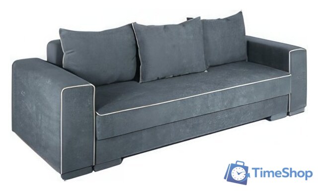 Диван Krones Цезарь 4 (велюр, графит/молочный) - Изображение №1 — Интернет-магазин Time-Shop