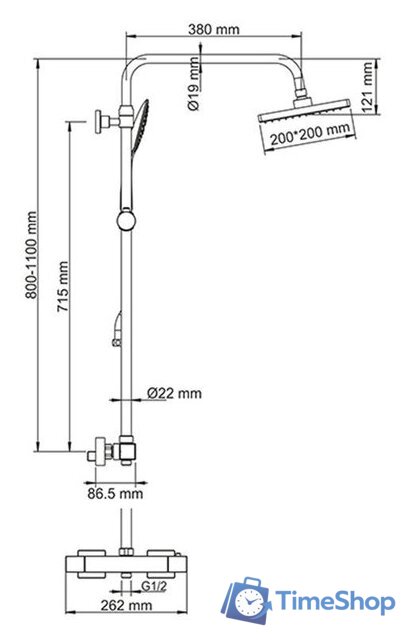 Душевая система  Wasserkraft Thermo A15502 - Изображение №7 — Интернет-магазин Time-Shop