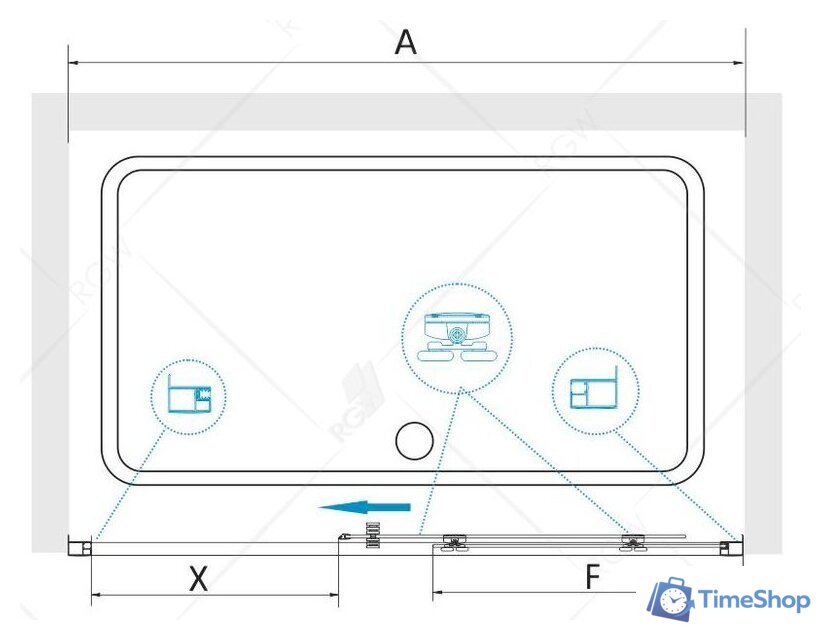 Душевая дверь RGW CL-14B 110 - Изображение №6 — Интернет-магазин Time-Shop