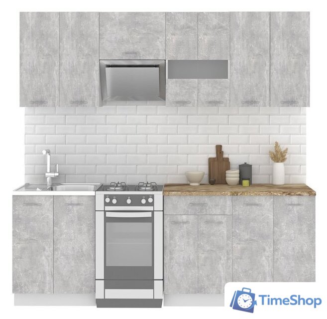 Готовая кухня Mio Tesoro Экстра-лайт 2.2 (ателье светлый/мадрид) - Изображение №1 — Интернет-магазин Time-Shop