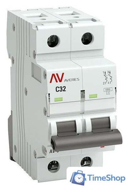 Выключатель автоматический EKF Averes AV-6 2P 32A (C) 6kA mcb6-DC-2-32C-av - Изображение №1 — Интернет-магазин Time-Shop