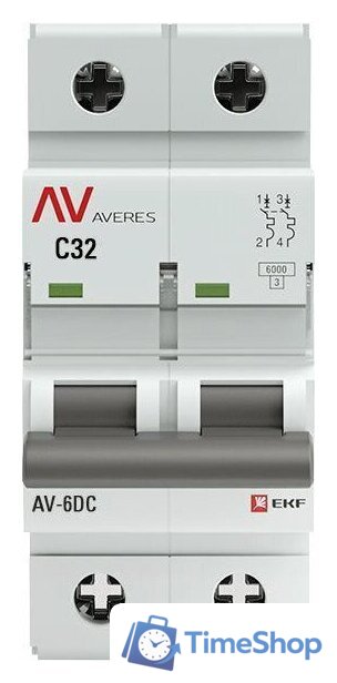 Выключатель автоматический EKF Averes AV-6 2P 32A (C) 6kA mcb6-DC-2-32C-av - Изображение №2 — Интернет-магазин Time-Shop