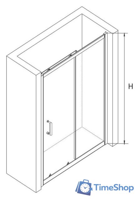 Душевая дверь RGW PA-14 B 41081413-14 130 (черный/прозрачное стекло) - Изображение №2 — Интернет-магазин Time-Shop