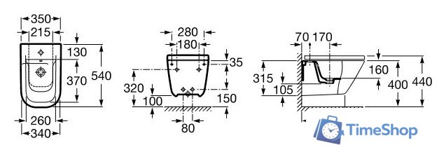 Биде Roca The Gap [357475000] - Изображение №2 — Интернет-магазин Time-Shop