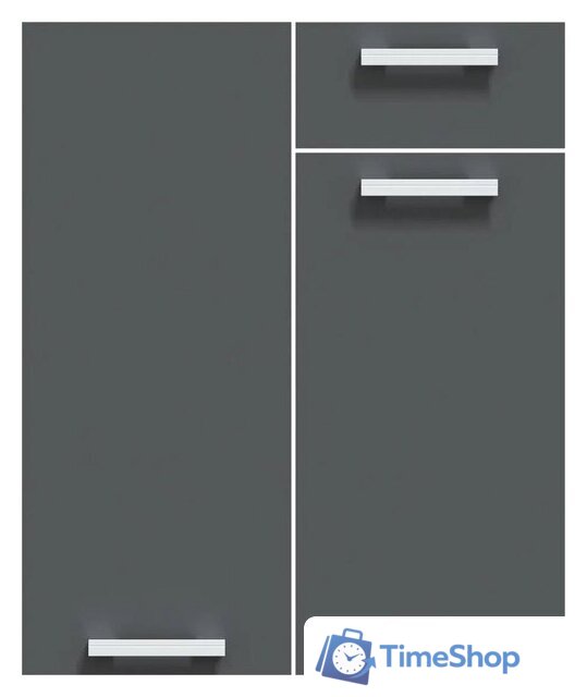 Готовая кухня Интерлиния Мила Лайт 2.4-ПМ2 (дуб веллингтон/антрацит/травертин серый) - Изображение №5 — Интернет-магазин Time-Shop