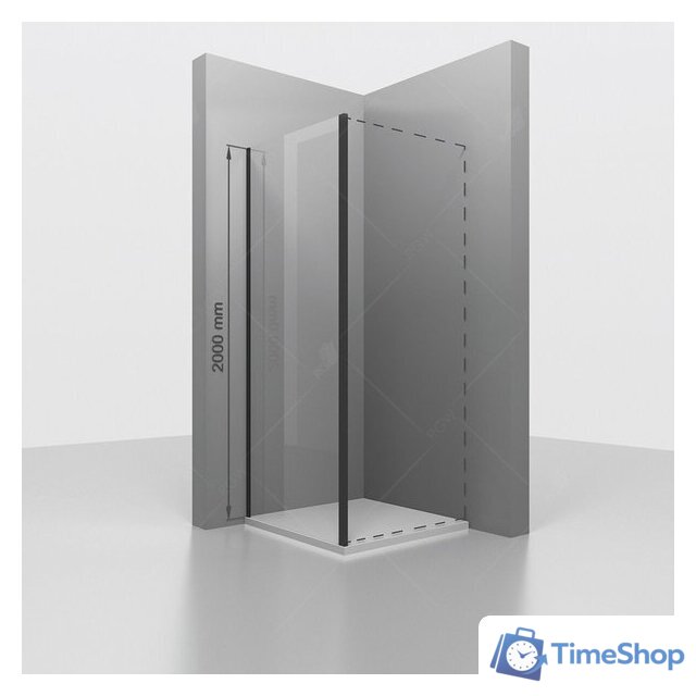 Душевая стенка RGW Z-050-3B 352253100-14 100 (черный/прозрачное стекло) - Изображение №1 — Интернет-магазин Time-Shop