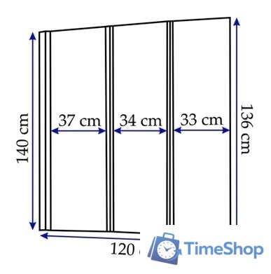 Стеклянная шторка для ванны Rea Agat-3 120 - Изображение №5 — Интернет-магазин Time-Shop