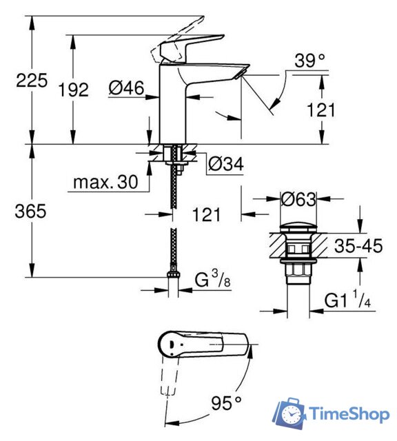 Смеситель Grohe Start M 237462432 - Изображение №4 — Интернет-магазин Time-Shop