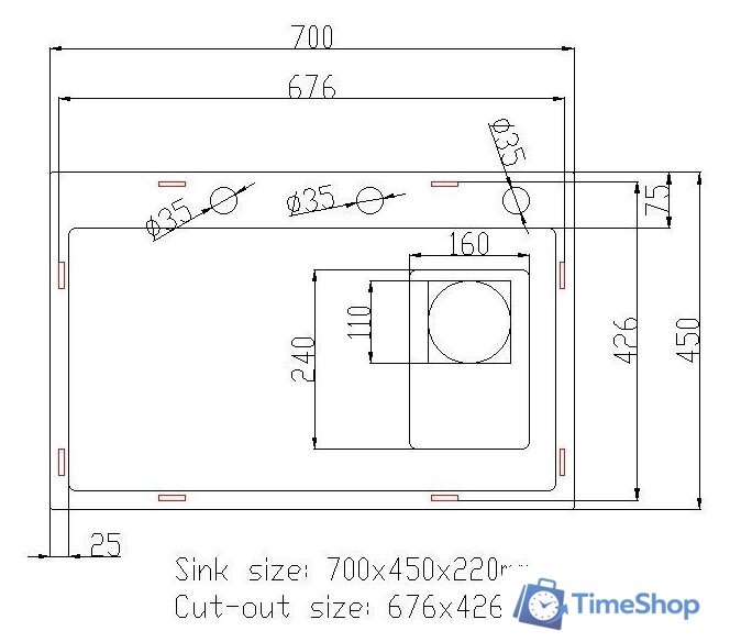 Кухонная мойка Stellar Decor S7045NB-A-D (нано черный, c доской) - Изображение №8 — Интернет-магазин Time-Shop