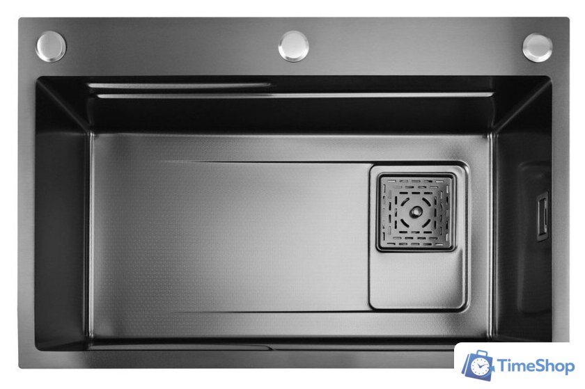 Кухонная мойка Stellar Decor S7045NB-A-D (нано черный, c доской) - Изображение №6 — Интернет-магазин Time-Shop