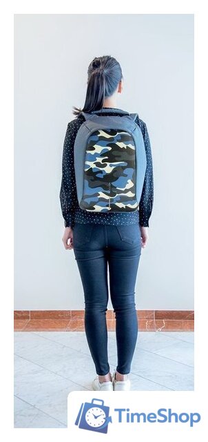 Городской рюкзак XD Design Bobby Compact (синий камуфляж) - Изображение №5 — Интернет-магазин Time-Shop
