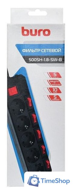 Сетевой фильтр Buro 500SH-1.8-SW-B - Изображение №4 — Интернет-магазин Time-Shop