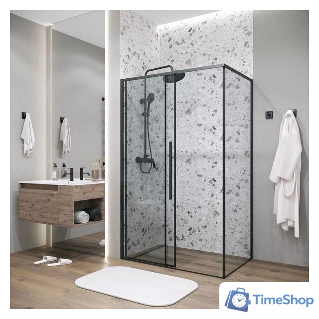 Душевая стенка Grossman Galaxy 80x195 200.K33.01.80.21.00 (черный матовый/стекло прозрачное) - Изображение №7 — Интернет-магазин Time-Shop