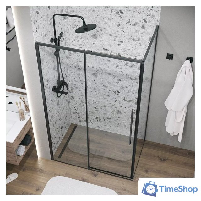 Душевая стенка Grossman Galaxy 80x195 200.K33.01.80.21.00 (черный матовый/стекло прозрачное) - Изображение №8 — Интернет-магазин Time-Shop