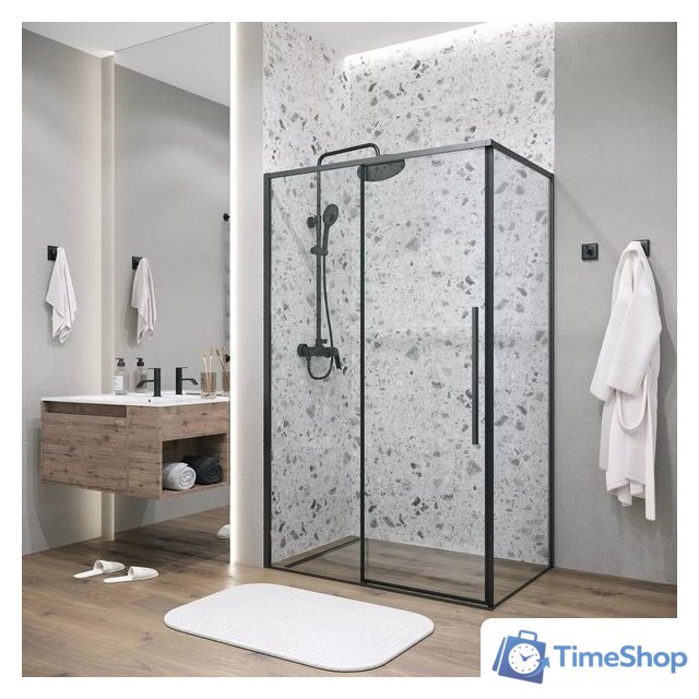 Душевая стенка Grossman Galaxy 80x195 200.K33.01.80.21.00 (черный матовый/стекло прозрачное) - Изображение №6 — Интернет-магазин Time-Shop