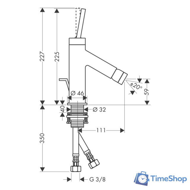 Смеситель Axor Starck 10211000 - Изображение №2 — Интернет-магазин Time-Shop