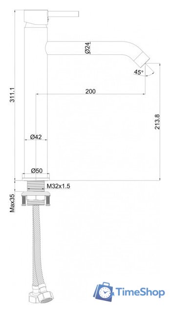 Смеситель Maxonor Pure Life PL1187-9 - Изображение №9 — Интернет-магазин Time-Shop