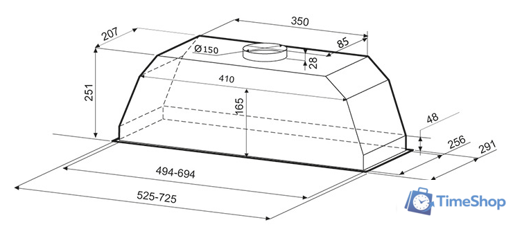 Кухонная вытяжка Krona Ameli 600 white PB - Изображение №2 — Интернет-магазин Time-Shop